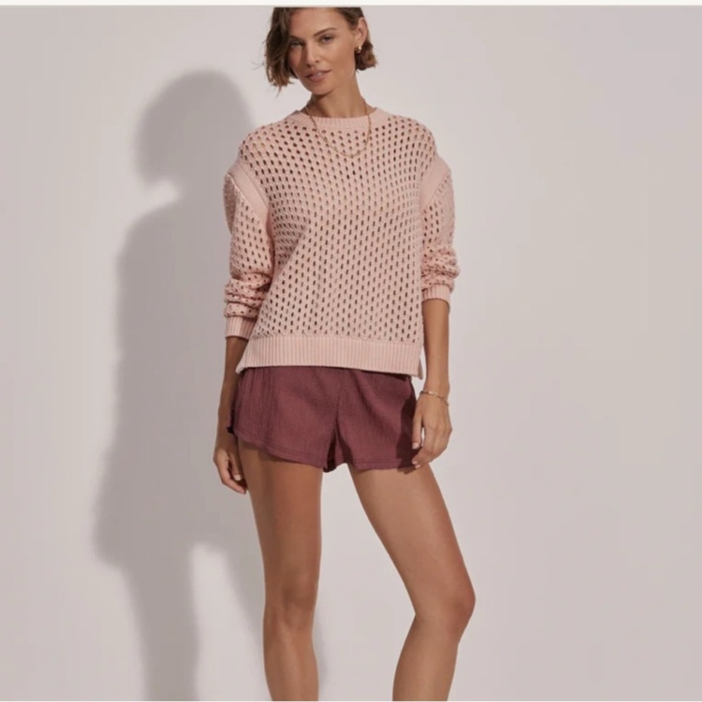 Varley hains knit crew sweater in rose smoke size XXS